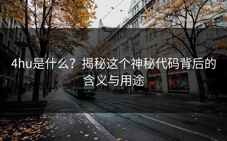 4hu是什么？揭秘这个神秘代码背后的含义与用途